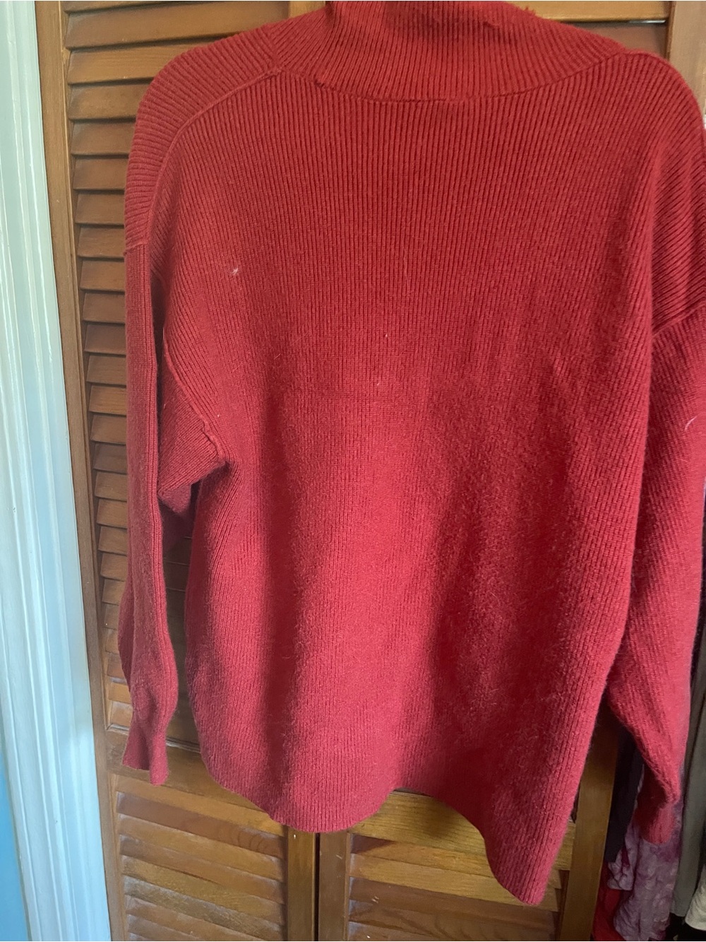 Free People Ribbed Red Turtleneck Sweater - Picture 5 of 7